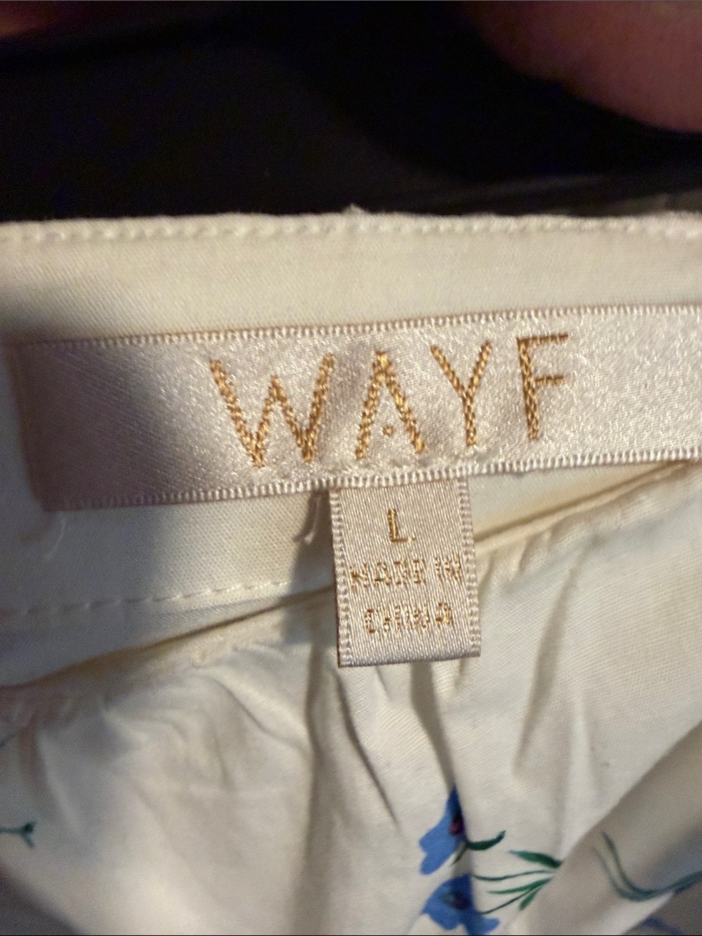Wayf White High-Waist Floral Shorts with Red & Blue Print - Picture 2 of 5